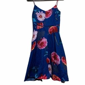 Banana Republic Blue‎ Pink Floral Lined Mini Dress